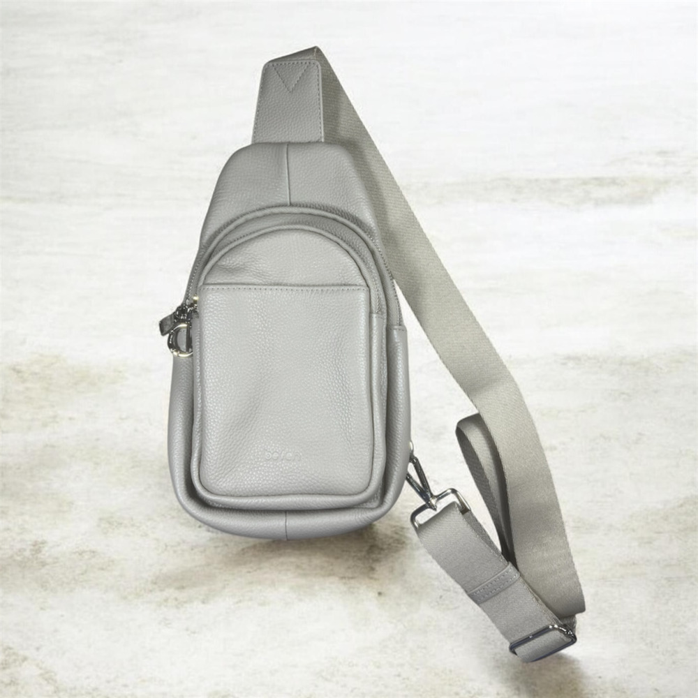 befen Genuine Leather RFID Small Sling Bag in Tan